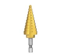 NWPNLXEA 1pcs Step Cone Drill 4-22 6-35mm Step Drill Bit Hex Shank titaniums Coated Cone Drilling Tool HSS Steel Wood Metal Hole Cutter(4-22mm) NWPNLXEA