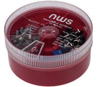 NWS 144-BI-400 Assortiment dembouts simples 0.5 mm², 0.75 mm², 1 mm², 1.5 mm², 2.5 mm² partiellement isolé bleu, gris, noir, blanc, rouge 400 pc(s) Box