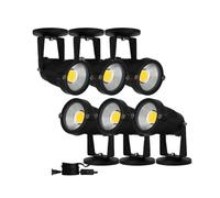 NXCVBNKZJ KJXP, Lot de 6 spots LED COB encastrés au sol 3 W/5 W AC85 V-265 V à intensité variable, base ronde plate avec châssis(Bleu,3W)