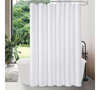 NXMYDBD Doublure de Rideau de Douche Blanche, Rideau de Salle de Bain en Tissu imperméable Ultra-Doux et Lisse, Rideau de séparation de Baignoire, avec Crochets 90x190cm/(WxH)