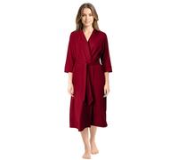 NY Threads Coton Mélange Tricoté Peignoir de Bain femme Douillet Léger Robe de Chambre (Bourgogne, S)