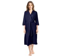 NY Threads Coton Mélange Tricoté Peignoir de Bain femme Douillet Léger Robe de Chambre (Marine, M)