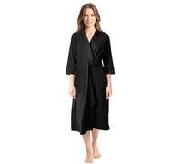 NY Threads Coton Mélange Tricoté Peignoir de Bain femme Douillet Léger Robe de Chambre (Noir, XXL)