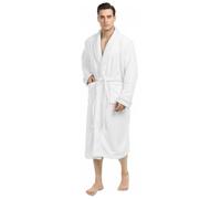 NY Threads Peignoir de bain de luxe en polaire avec col châle pour homme