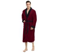 NY Threads Peignoir de bain de luxe en polaire avec col châle pour homme