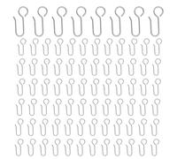 Nybrax 80 Pièces Crochets agrafes pour Rideaux, Crochets Rideaux Rail, Crochets en Métal, Crochets pour Rails à Rideaux, Crochets Métalliques, Francaise Crochet Rideau, pour Porte et Fenêtre Rideau