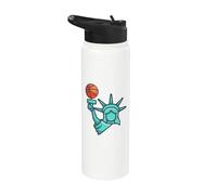 NYC Statue de la Liberté Basketball Funny New York City Sports Stainless Steel Insulated Water Bottle