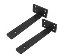 NYLIX Lot de 2 supports d'étagère flottants très résistants, bras de 150 mm | Acier de 5 mm d'épaisseur, noir, base de 40 x 65 mm, 212 g chacune, support caché en forme de T