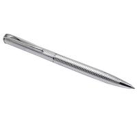 NYLOE - Stylo à bille - Argent massif 925 avec revêtement anti-oxydation - Gravure à motif quadrillé - Rechargeable avec recharge standard internationale - Élégance artisanale - Fabriqué en Italie