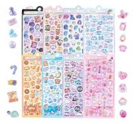 Nymora Set de 8 Stickers Mini : Autocollants 3D en Relief Réutilisables & Étanches (Animaux Variés) pour Scrapbooking, Coques Téléphone, Journal, Décoration Créative