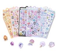 Nymora Set de Stickers Mini 3D - 6 Autocollants d’Animaux, Stickers Tiny Étanches pour Déco, Livre de Stickers Washi, Coques de Téléphone & Carnet de Notes