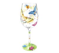 NymphFable Verre à Vin Peint à la Main Papillons Colorés Verre à Vin Rouge 42 adeau Anniversaire Mariage Saint Valentin
