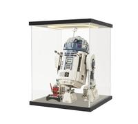 Nynelly Vitrine Acrylique pour Collection avec Lumière LED -Boite Vitrine pour Lego 75379 75416 75304 75349 - Anti-Poussière Plexiglas Vitrine Figurine-20 x 20 x 25 cm - Noir