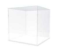 Nynelly Vitrine pour Collection, Vitrine Acrylique pour Figurine, Assembler Boîte Acrylique Transparente Rangement De Vitrine Antipoussière avec Base ,17.7"x17.7"x17.5", Blanc
