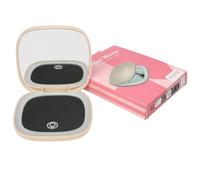 Nyra Miroir LED de voyage rechargeable - 3 modes de lumière et luminosité réglable, grossissement x 1 et 3, batterie 400 mAh, charge type C, compact et portable pour maquillage