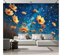 NYSMGS Papier Peint Panoramique Intissé Cosmos Floral 400x280 Déco Maison