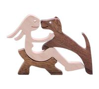 NyxSeat 1 jolie statue de chien en bois, décoration d'intérieur pour chien, sculpture mignonne pour animal de compagnie, article de décoration en bois, idéal