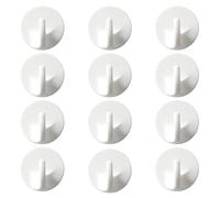 NyxSeat 12 Crochets Adhésifs en Plastique Blanc, Muraux Amovibles, Auto-Adhésifs, de Rangement Sans Perforation, pour Accrocher Chapeaux, Écharpes et Plus