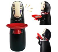 Nzkeuf Anime Tirelire Enfant, Tirelire Electronique Avalant Automatique des Pièces de Monnaie, avec Effet Sonore du Hoquet, pour Enfants, Adultes, Décoration de Maison, Noir