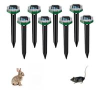 Nzkeuf Anti Taupe Solaire Vibration et Ultrasons, 8 Pièces Repulsif Taupe Ultrason Solaire avec IP65 Imperméable, Repousse Les Taupes et Autres Rongeurs pour Le Jardin et Les Pelouses (Octogone)