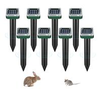 Nzkeuf Anti Taupe Solaire Vibration et Ultrasons, 8 Pièces Repulsif Taupe Ultrason Solaire avec IP65 Imperméable, Repousse Les Taupes et Autres Rongeurs pour Le Jardin et Les Pelouses(Quadrilatère)