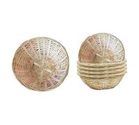 Nzoike Corbeilles à Pain Rondes en Bambou, 17 cm x 6 cm, Lot de 6 Paniers Traditionnels Tressés pour Pain, Fruits et Collations