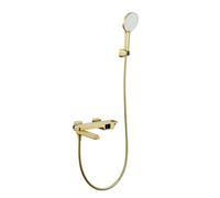 NZPOST Mitigeur de Baignoire avec Douche Murale, Finition Or brossé, mitigeur numérique pour Douche, Eau Chaude et Froide.