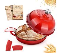NZQXJXZ Cocotte en Fonte Émaillée, 26cm Cocotte Panier de Levage de Pain Banneton, Batterie de Cuisine Robuste pour Braiser Ragoûts Rôtir Pain, Couvercle Relief