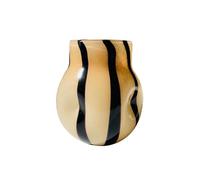 Nzzkoides Vase d'art, Vase Décoratif Créatif avec Motif Rayé, Ornement pour Fleurs Cultivées dans l'eau Et Plantes Vertes, Verre, Taille 22 * 22 * 34.5cm(Size:16 * 16 * 20CM,Color:Couleur Naturelle)