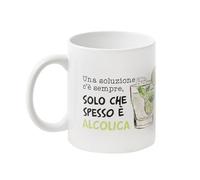 O.P.S. - Tasse en céramique personnalisée, avec phrases amusantes et au design attrayant, adaptée pour four, micro-ondes, lave-vaisselle, capacité 350 ml, format 10 x 8 x 8 cm, solution alcoolique
