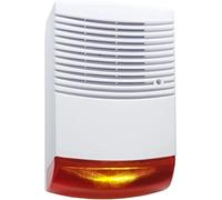 O&W Security sirène factice avec Voyant Clignotant, IP44 intérieur/extérieur, Aspect réaliste, Fonctionne sur Piles (4,5 V), Accessoires de Montage + Autocollant Inclus.