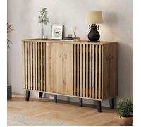 O.Ye - Buffet avec 3 portes et 6 compartiments commode chambre armoire d'appoint Armoire latérale aspect bois 150 BUFFET CHAUFFANT