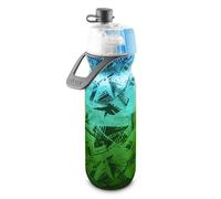 O2COOL Mist 'N Sip Bouteille d'eau de sport 2 en 1 avec fonction brume et sirote sans fuite avec bec verseur à tirette réutilisable - 590 ml (vert prisme ombré)