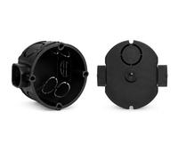 O4L Lot de 10 boîtes d'encastrement - Diamètre 60 x 62 mm - Noir - Boîte d'interrupteur/prise - Boîte d'installation électrique pour maçonnerie et béton - Boîtes encastrées