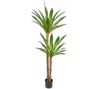 Oairse 160cm - Arbre artificiel Yucca - Grande plante artificielle Agave avec 2 têtes d'Agave détachables - Plantes tropicales pour sol - Faux palmiers pour décoration d'intérieur ou d'extérieur, coin