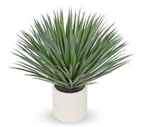 Oairse Grande plante d'agave artificielle en pot en résine blanche, 66,8 cm, fausse plante d'agave extérieure réaliste, agave cactus artificiel pour intérieur, maison, bureau, jardin, terrasse avant