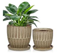 Oairse Lot de 2 pots à bonsaï en céramique avec trous de drainage pour bonsaï japonais plantes d'intérieur, décoration rétro pour ensembles de conteneurs de jardin en plein air, diamètre d'ouverture