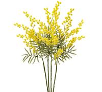 Oairse Lot de 4 Fleurs artificielles Jaunes de 42 cm en Acacia Mimosa en Spray - Branches artificielles réalistes pour Maison, Mariage, Arrangement Floral, décoration