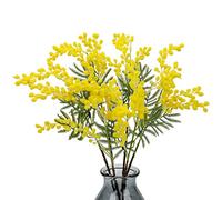 Oairse Lot de 6 Fleurs artificielles Jaunes de 42 cm en Acacia Mimosa en Spray - Branches artificielles réalistes pour Maison, Mariage, Arrangement Floral, décoration