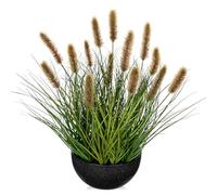 Oairse Plantes artificielles d'intérieur avec pot - 43,9 cm - Plante artificielle d'oignon artificielle avec queue de chien marron - Petite plante artificielle d'intérieur pour la maison, le salon, la