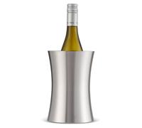 Oak & Steel – Seau à vin haut de gamme à double paroi en acier inoxydable argenté, livré dans un emballage cadeau – Seau à vin, seau à champagne – Couvercle pour seau à vin – Élégant et robuste
