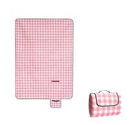 Oak & Tea Couverture de Pique-Nique imperméable - 150 x 200 cm - Pliable - Facile à Ranger - Lavable en Machine - Motif écossais Rouge et Blanc - 150 x 200 cm