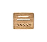 Oakywood Plateau Décoratif en Bois - Fabriqué à la Main - Plateau en Bois Rectangulaire - Organisateur Minimaliste pour Bureau, Coiffeuse - Décoration Maison - Bois de Chêne - 24x20 cm (9.4"x7.9")
