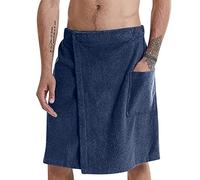 Oanviso Serviette de Bain pour Homme avec Fermeture Poche Serviette de Bain en Flanelle Saunakilt Jupe de Serviette de Bain Couleur Solide pour Paréo de Sauna&Salle de Bain