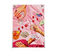 OAOPIC Poster vintage rose pour décoration de chambre - Impression sur toile - 30,5 x 40,6 cm - Sans cadre