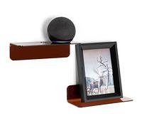 OAPRIRE Petite Etagere Murale Collante Lot de 2, Agrandissez Facilement l'espace Mural - Etagere Murale sans Percage en Acrylique pour Chambre, Salle de Bains, Cuisine, avec Clips Câble (Marron)