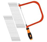 Oaqmvgin Cadre de scie à chantourner et 20 lames pour travail du bois, du | Large application : scie à chantourner capable de couper de fines tôles métalliques souples, du plastique, de l'acrylique