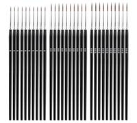 Oaqmvgin Pinceaux de détail pour miniatures avec 3 tailles de pointe fine 0 | Comprend 60 pinceaux de détail en trois pointes ultra-fines 0/00/000 avec poils en nylon et virole en acier inoxydable