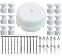 OASHISU Kit Boîte de Dérivation + 12 Isolateurs en Porcelaine, blanc Ø78mm