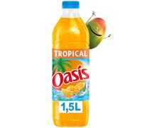 OASIS - Boisson rafraîchissante aux notes d'exotisme, Saveur Tropicale, Bouteille 1.5L - Lot de 4